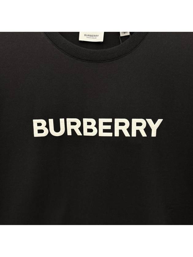 Logo Print Cotton Oversized Short Sleeve T-Shirt Black - BURBERRY - BALAAN 4