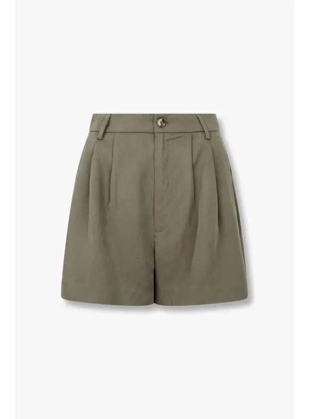 Soft Lyocell Two Tuck Shorts Mason Short Dark Green - REFORMATION - BALAAN 1