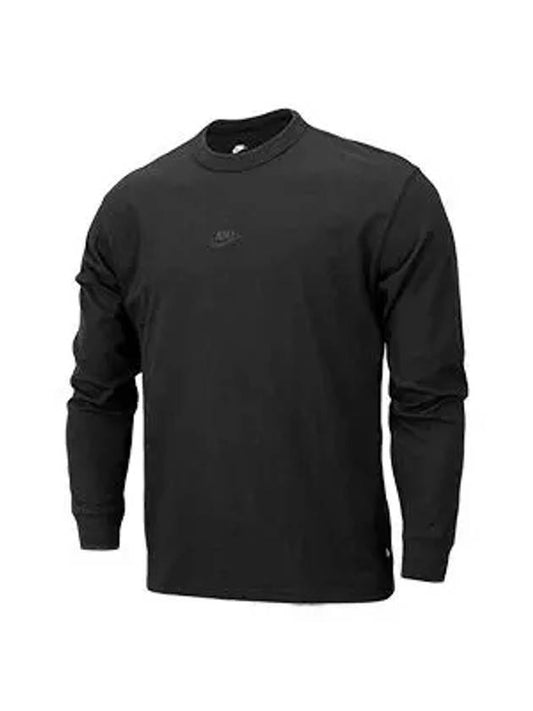 Sportswear Premium Essentials Long Sleeve T-Shirt Black - NIKE - BALAAN 2