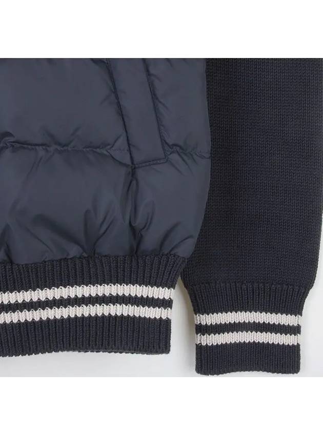 Logo Patch Padded Cardigan Navy - MONCLER - BALAAN 5