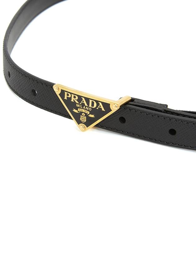 Saffiano Leather Belt Black - PRADA - BALAAN 6