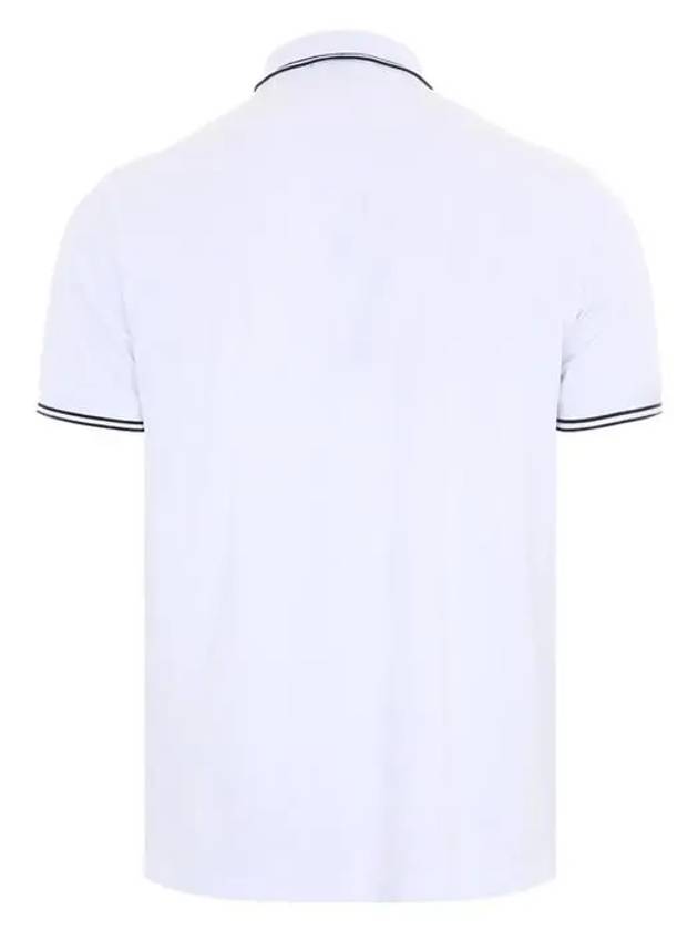 Stretch Cotton Pique Short Sleeve Polo Shirt White - STONE ISLAND - BALAAN 3