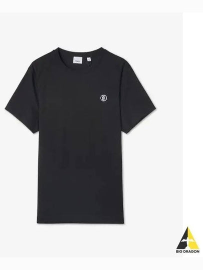 Embroidered Monogram Motif Cotton Short Sleeve T-Shirt Black - BURBERRY - BALAAN 2