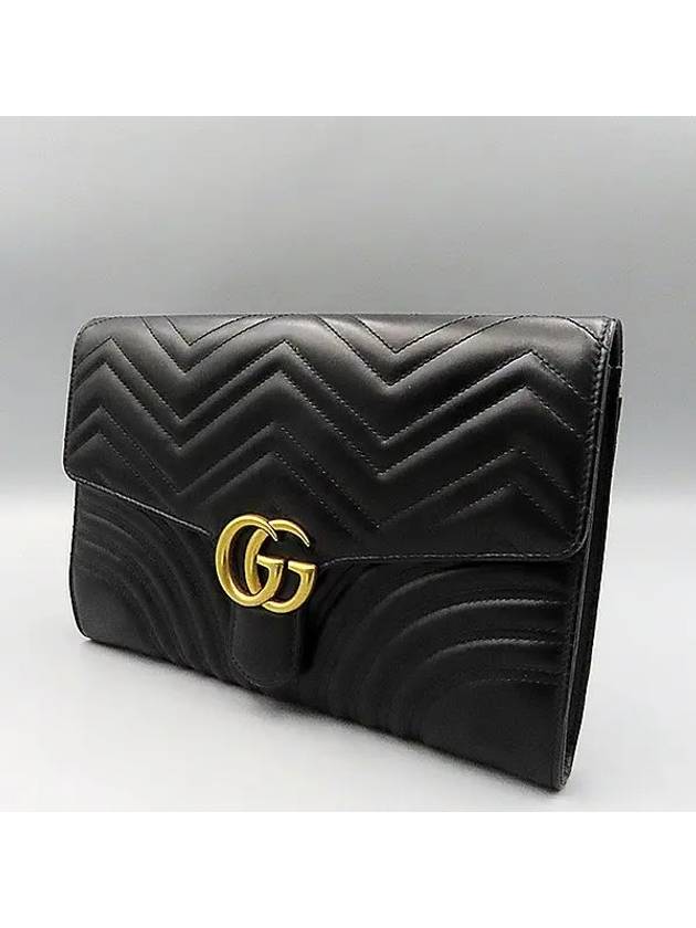 498079 Black color leather Marmont matelass clutch - GUCCI - BALAAN 3