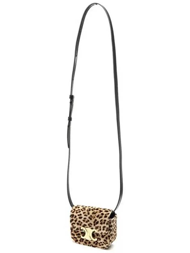 Mini Claude Leopard Print Velvet Cross Bag - CELINE - BALAAN 6