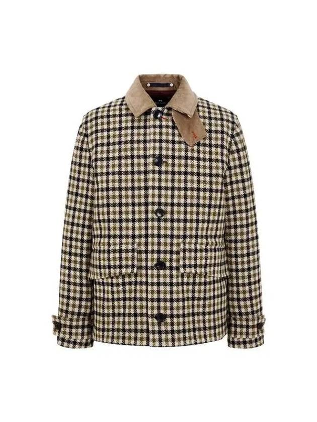 PS corduroy collar check jacket dark beige 270454 - PAUL SMITH - BALAAN 1