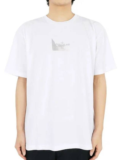 Logo Print Short Sleeve T-Shirt White - STONE ISLAND - BALAAN 2