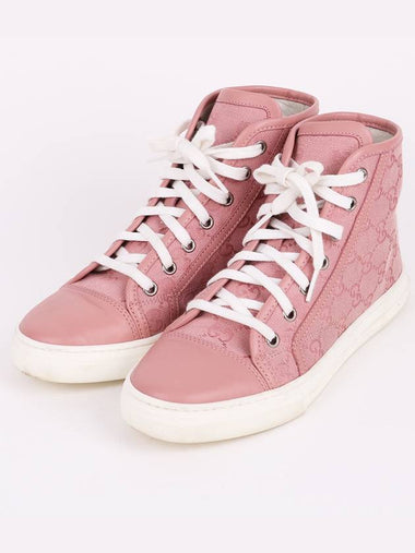 GG pattern pink high top sneakers 426186 - GUCCI - BALAAN 1