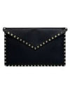 Rockstud Leather Clutch Bag Black - VALENTINO - BALAAN 2