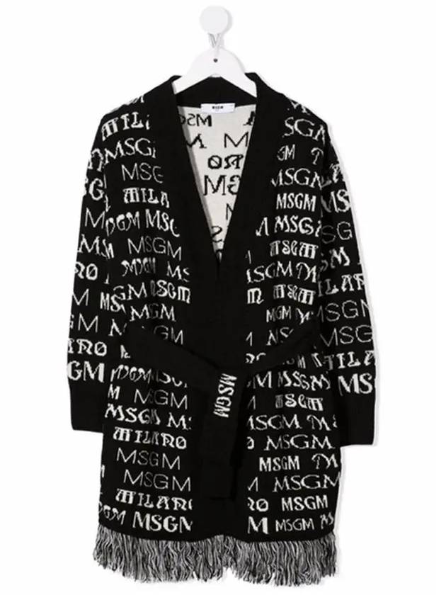 Kids Logo Fringe Cardigan MS027796 110 - MSGM - BALAAN 1