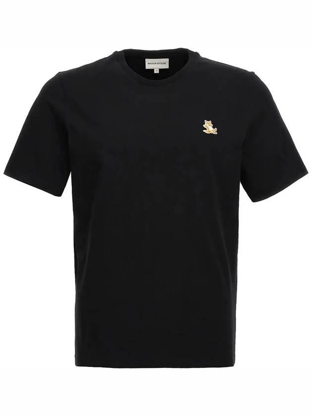 Chillax Fox Patch Regular Short Sleeve T-Shirt Black - MAISON KITSUNE - BALAAN 3