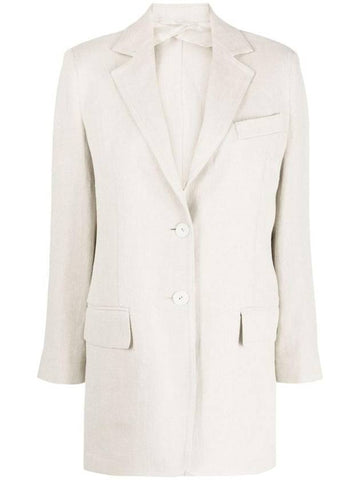 Women's Oversized Linen Blazer Jacket White - MAX MARA - BALAAN 1