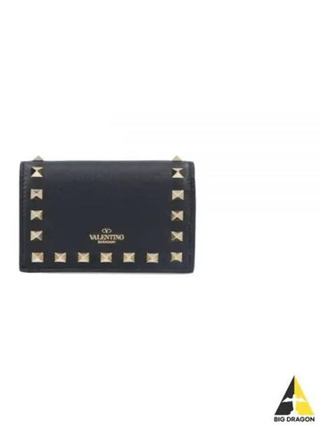 4W0P0P39 BOL 0NO 4W2P0P39 Rockstud Flap Wrap Half Wallet - VALENTINO - BALAAN 1