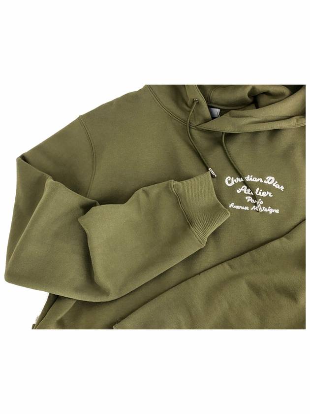 Atelier Logo Cotton Fleece Hoodie Khaki - DIOR - BALAAN 9