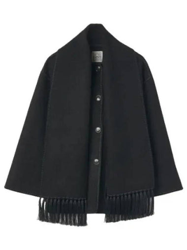 Embroidered scarf jacket black jumper - TOTEME - BALAAN 1