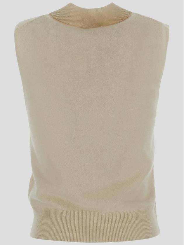 Cashmere Mix Sleeveless Vest Knit Top Ivory - GANNI - BALAAN 3