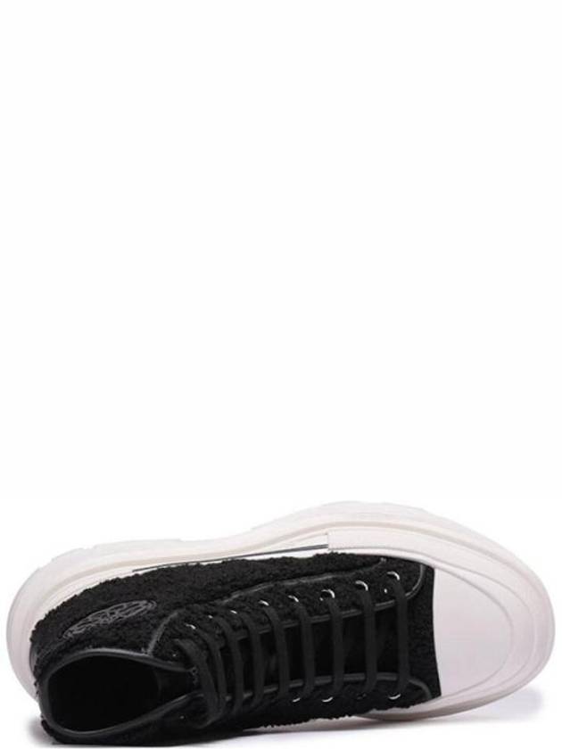 Shearling Tread Slick High Top Sneakers Black - ALEXANDER MCQUEEN - BALAAN 4