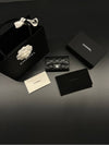 Classic Card Holder Grained Calfskin Silver Black - CHANEL - BALAAN 6