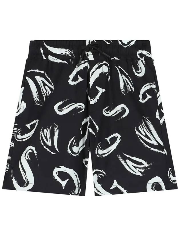 Kids Logo Pattern Short Pants Black S4MSJBBE245 110 - MSGM - BALAAN 2