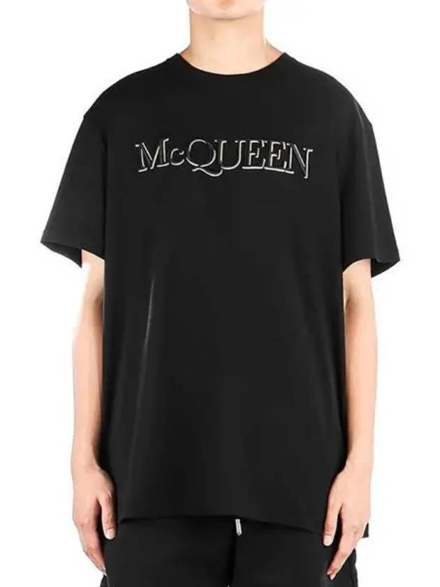 Girocolo Logo Short Sleeve T-Shirt Black - ALEXANDER MCQUEEN - BALAAN 2