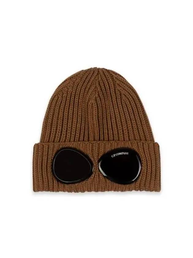 C P COMPANY CP Extra Fine Merino Wool Goggles Beanie Bronze Brown - CP COMPANY - BALAAN 1