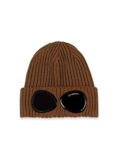 C P COMPANY CP Extra Fine Merino Wool Goggles Beanie Bronze Brown - CP COMPANY - BALAAN 1