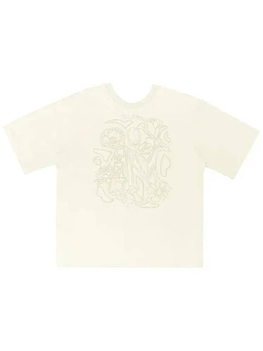 Garden emboss short sleeve t shirt ivory - TIBAEG - BALAAN 1