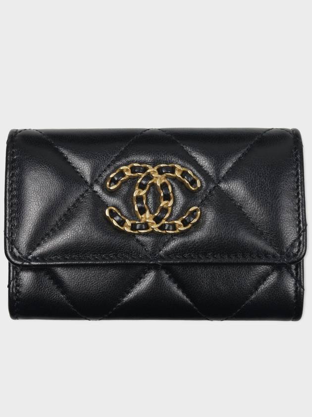 19 Gold Hardware Lambskin Flap Card Wallet Black - CHANEL - BALAAN 7