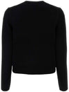 Logo Button Wool Cardigan Black - TORY BURCH - BALAAN 3