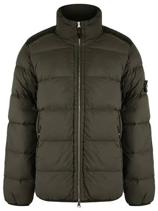 Logo Patch High Neck Padding Jacket Green - STONE ISLAND - BALAAN 2