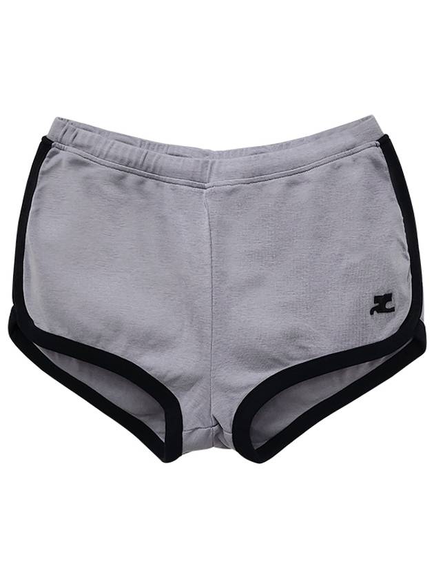 Logo Contrast Mini Shorts Shorts Smoke Gray Black 124JSH037JS0070 B102 - COURREGES - BALAAN 2