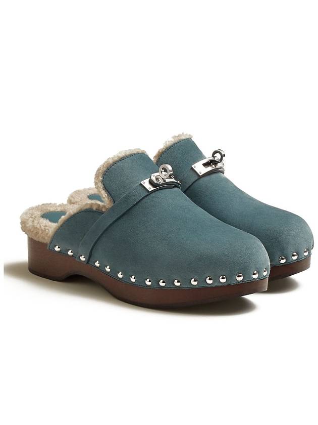 Carlotta Kelly Buckle Mules Blue - HERMES - BALAAN 2