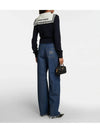 Stripe Edge Cashmere Cardigan Navy - MIU MIU - BALAAN 6