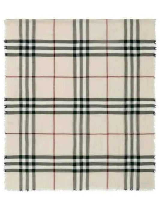 Checked Wool Scarf Beige - BURBERRY - BALAAN 2