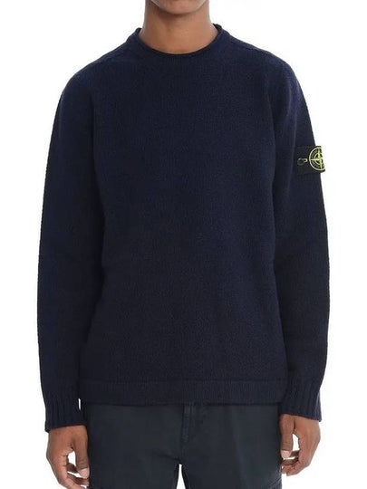 Compass Badge Wool Knit Top Navy - STONE ISLAND - BALAAN 2