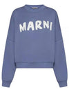 Logo Print Cotton Sweatshirt Light Blue - MARNI - BALAAN 2