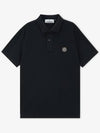 Logo Patch Polo Shirt Navy - STONE ISLAND - BALAAN 3