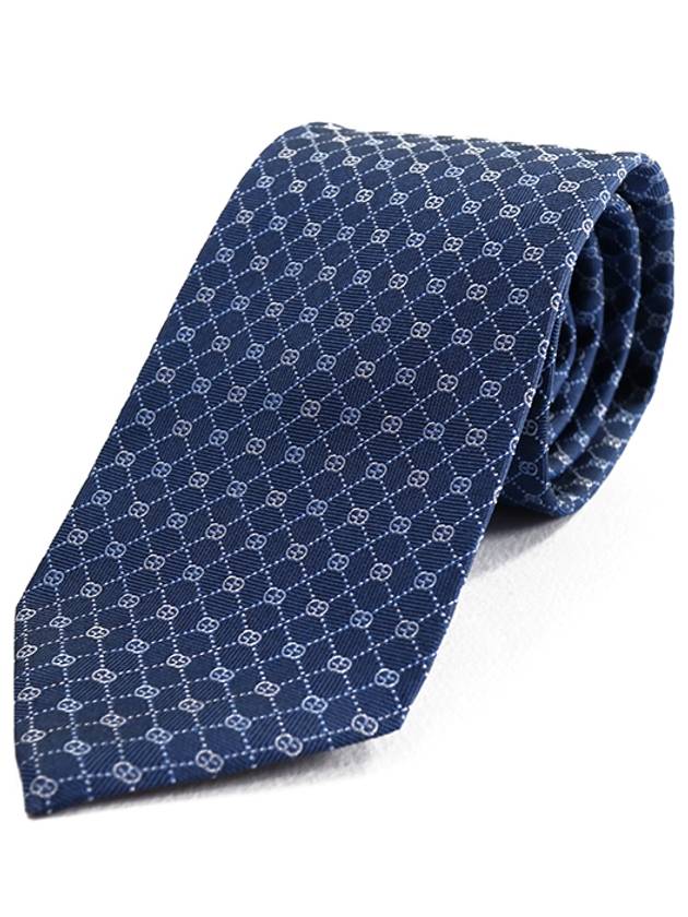 GG Dot Pattern Silk Tie Blue Silver - GUCCI - BALAAN 2