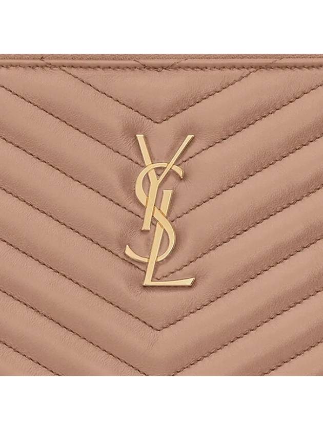 Gold Monogram Matelasse Clutch Bag Beige - SAINT LAURENT - BALAAN 4