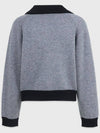 Pudding wool collar knit zipup gray - MICANE - BALAAN 8