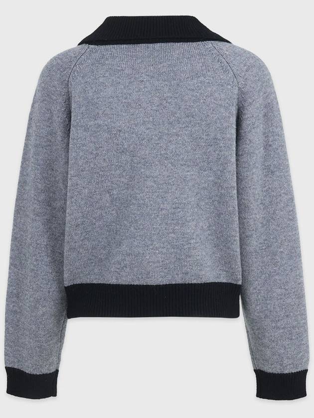 Pudding wool collar knit zipup gray - MICANE - BALAAN 8