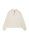 Runway Damage Polo Knit Top Oatmeal - ULKIN - BALAAN 1