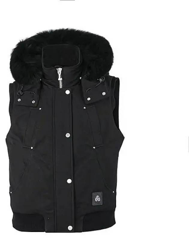 Lexington Logo Patch Cotton Hoodie Padding Vest Black - MOOSE KNUCKLES - BALAAN 2