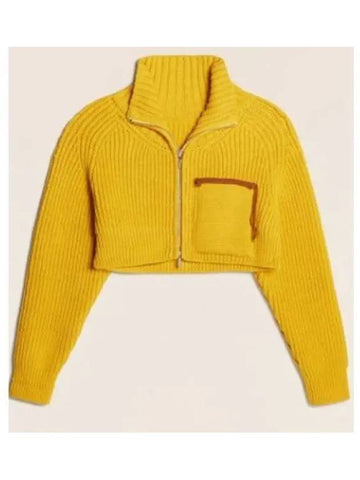 Jacquemus Le Arco Coat Zip up Knit Cardigan Yellow 231KN1432243250SS23 1131362 - JACQUEMUS - BALAAN 1