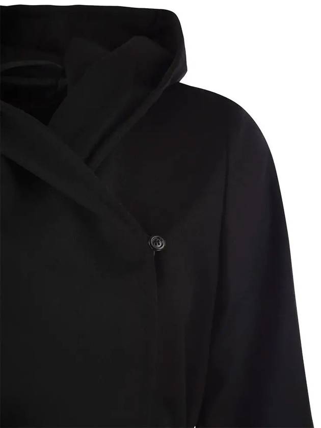 New Mang Hooded Wool Single Coat Black - MAX MARA - BALAAN 5