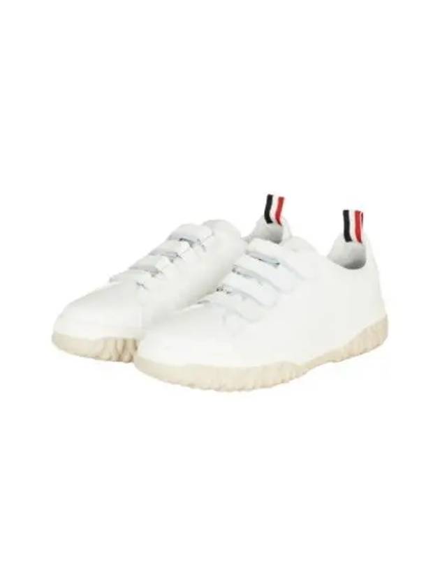 Vitello Calf Court Low Top Sneakers White - THOM BROWNE - BALAAN 2