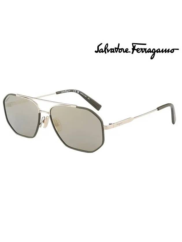 Aviator Metal Sunglasses Black - SALVATORE FERRAGAMO - BALAAN 2