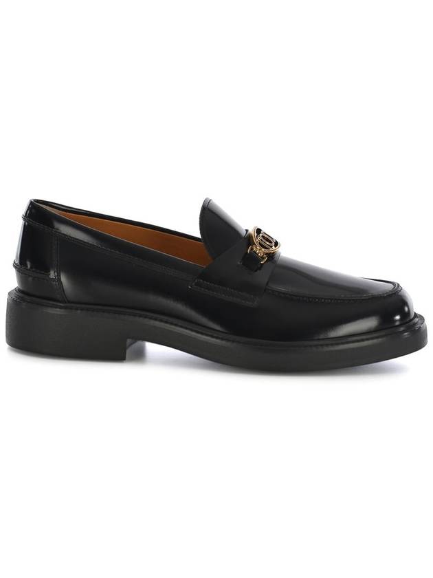 Metal Logo Leather Loafers Black - TOD'S - BALAAN 2