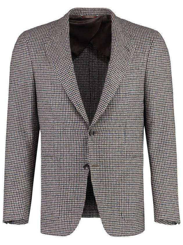 Canali Houndstooth Wool Blazer - CANALI - BALAAN 1