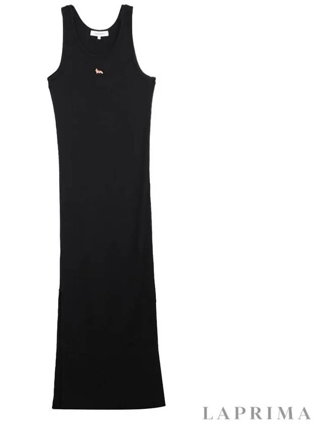 Baby Fox Ribbed Tank Long Dress Black - MAISON KITSUNE - BALAAN 9